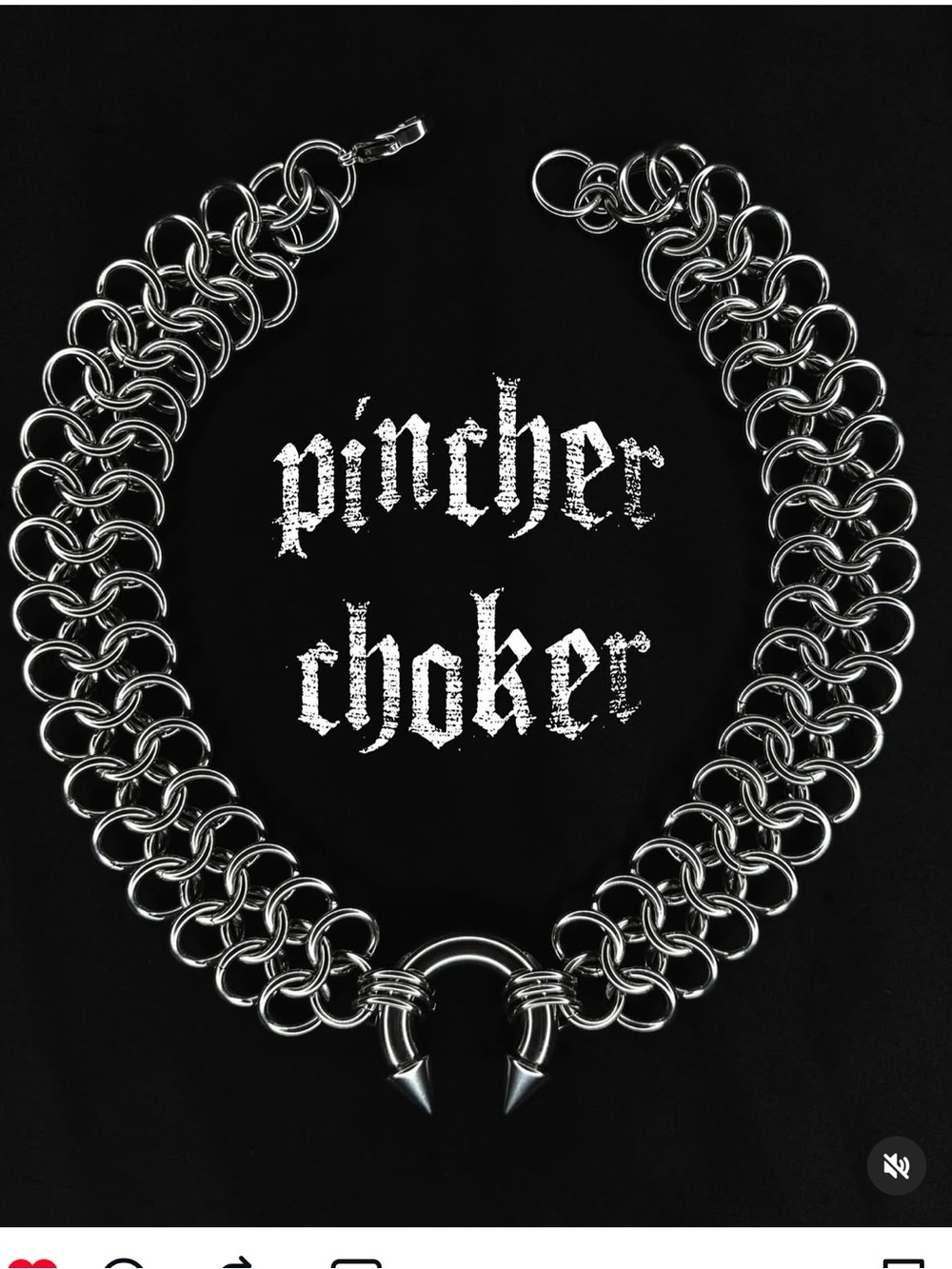Empty Funeral Pincher Choker Chunky Chain Necklace.